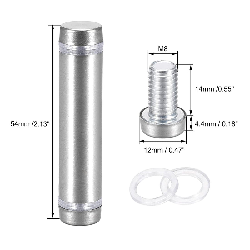 [Australia - AusPower] - uxcell 1/2 Dia x 2-1/8"(12x54mm) Double Head Standoff Screws Acrylic Glass Nails 4pcs 54mm 