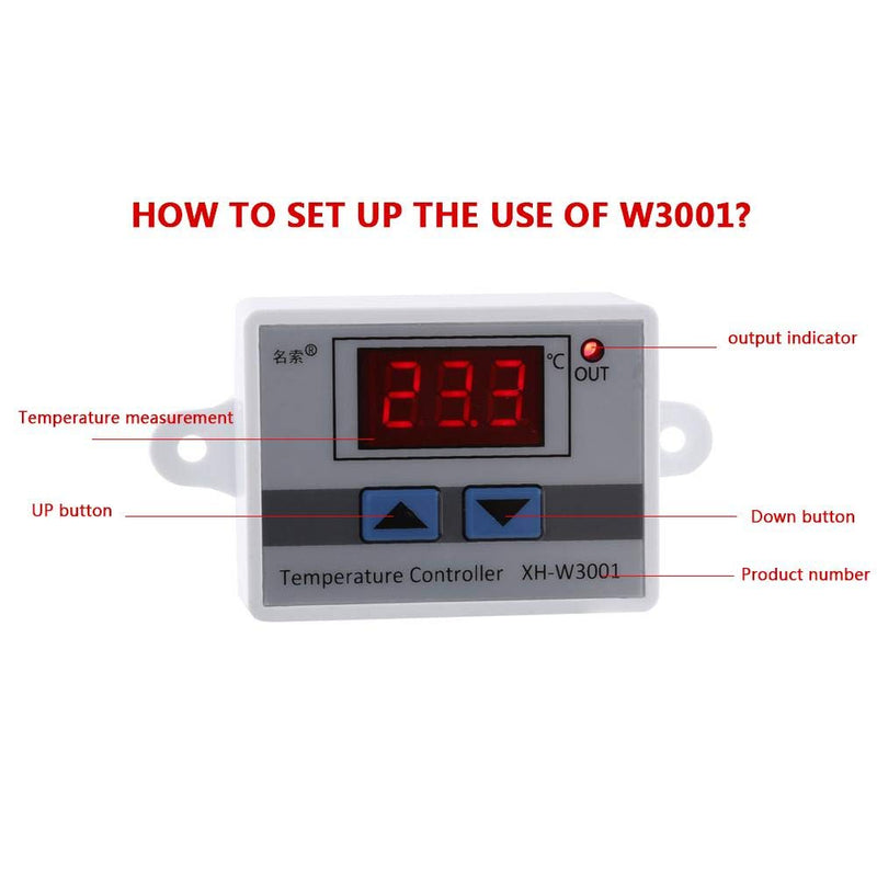 [Australia - AusPower] - Digital Temperature Controller, High Power 120W DC12V Temperature Control Switch, 10A Thermostat Controller with Probe, -50 to 110°C, for RV, Car, Industrial, Lab, and Home Use 