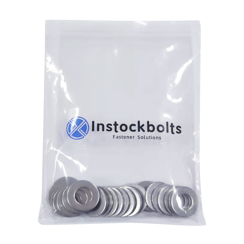 [Australia - AusPower] - M8 x 16mm OD Flat Washer, 18-8 (304) Stainless Steel Washers Flat, 50PCS M8/304 Silver 
