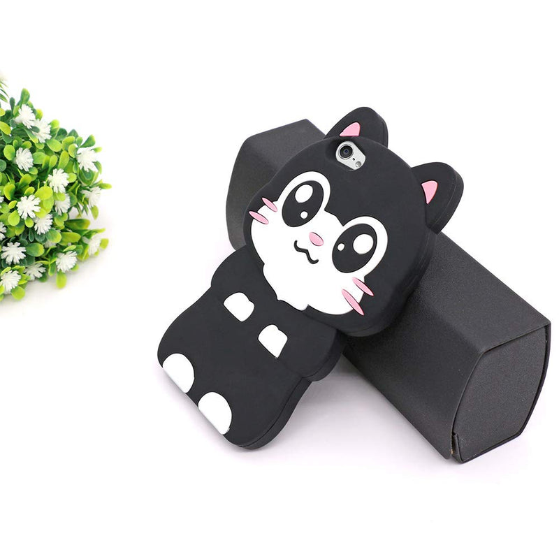[Australia - AusPower] - Cute iPod Touch 7 Case, iPod Touch 6 Case, iPod Touch 5 Case, Funny Kawaii 3D Cartoon Big Eye Black Cat Kitty Animals Soft Silicone Shockproof Cases Cover for Kids Child Girls Women Pocket Cat 