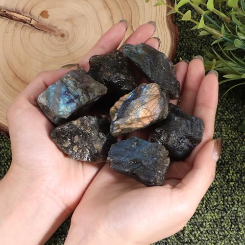 1Lb Raw Labradorite Stones Healing Crystals for Jewelry Making, Reiki