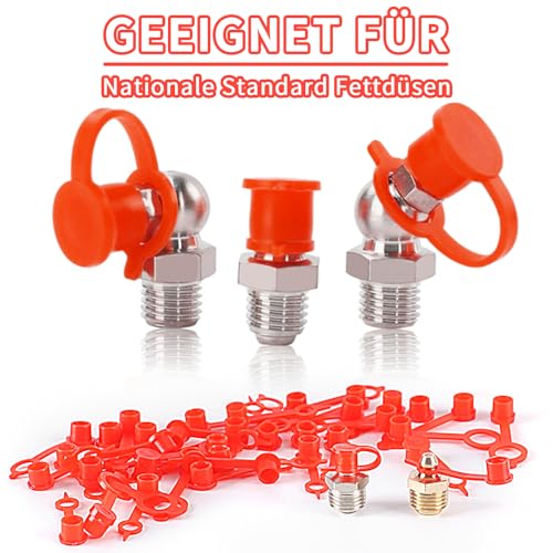 Pack of 150 Grease Nipple Protective Cap Grease Nipple Assortment M6 M8 M10 Protective Caps for Grease Nipples with Storage Box Grease Nipple Cap for Most Car Motorcycle