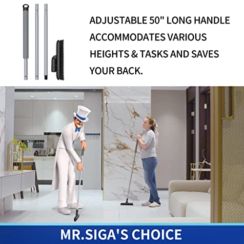 MR.SIGA Heavy Duty Grout Scrub Brush with Long Handle