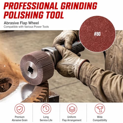 Sanding Flap Brush 80 Grit for Satin Machine | 120 x 100 mm sanding brush for satin machine and renovator, robust and durable, for sanding wood, metal and plastic 80 grit