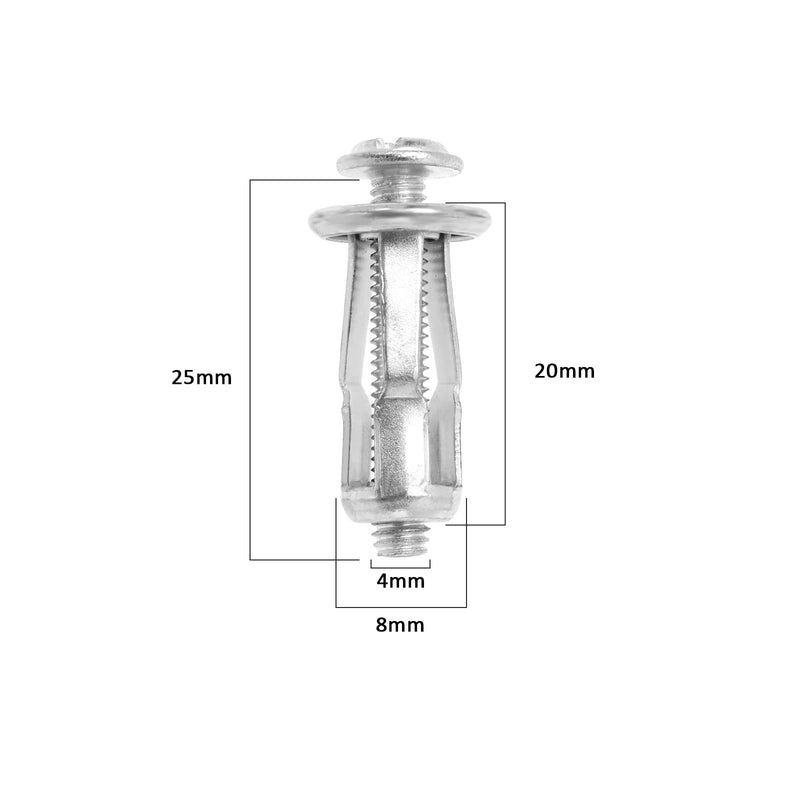 [Australia - AusPower] - The Lord of the Tools 50PCS Jack Nuts Petal Nuts Expansion Nut Thin Fixings Dowels with Screws Assembly for Hollow Wall Iron Skin Hollow Panels 5mm Thin Soft Wall M4x25 