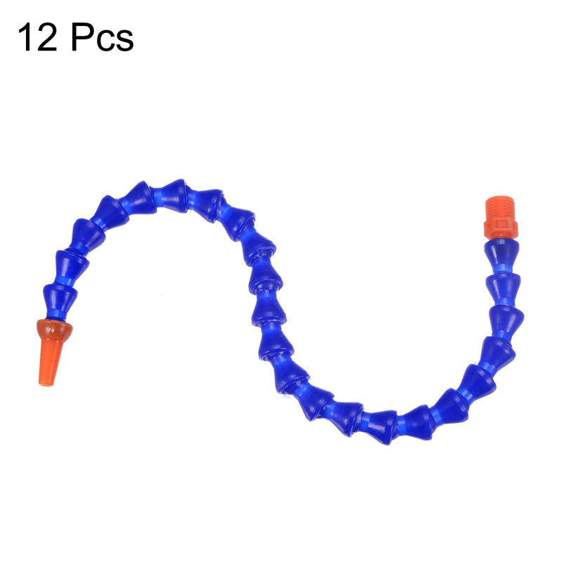 [Australia - AusPower] - QUARKZMAN Flexible Water Oil Coolant Hose 13 mm Thread 40 cm Length Round Nozzle Flexible Adjustable Cooling Tube for Lathe CNC Hydraulic Machines Pack of 12 