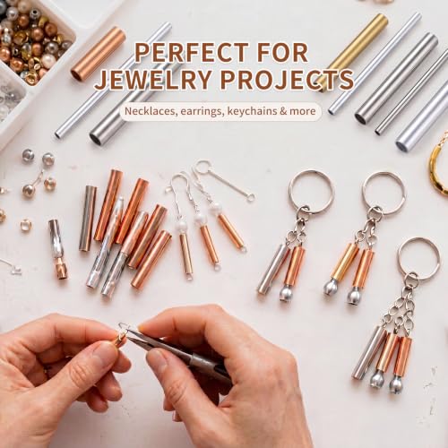 Yaocom mixed metal tubing cutoffs in brass, steel, and aluminum for DIY jewelry making