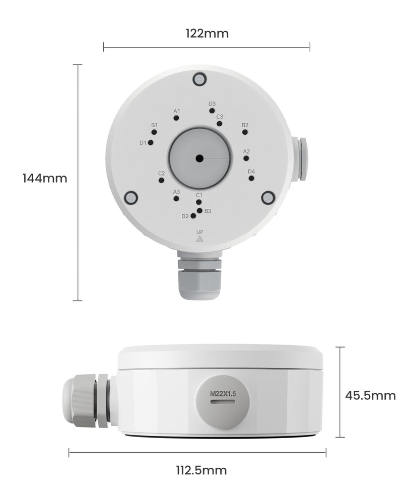 Reolink RLA-JBS1 Junction Box for Bullet IP Cameras | Only compatible with Reolink Bullet IP Cameras, RLC-510A, RLC-810A, RLC-811A, RLC-1212A, RLC-810WA, RLC-811WA, Duo Series White 1