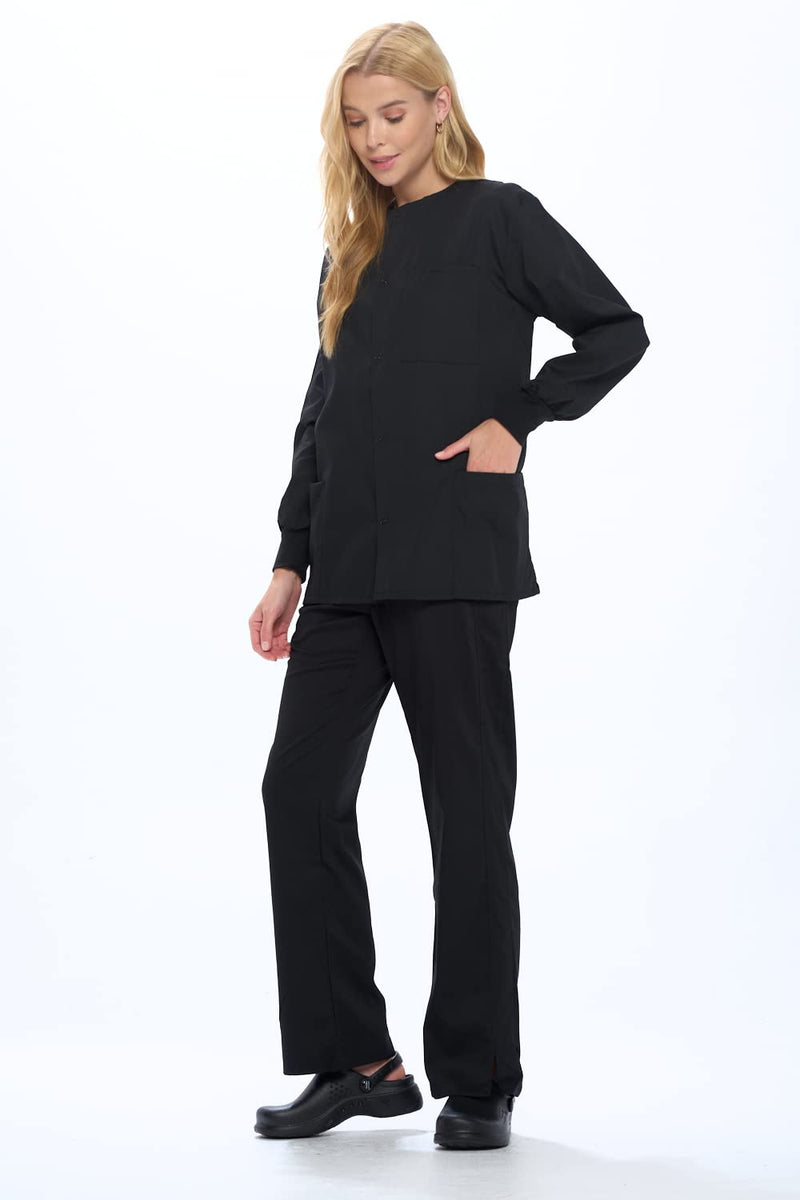 [Australia - AusPower] - Natural Uniforms Warm Up Scrub Jacket Large Black 