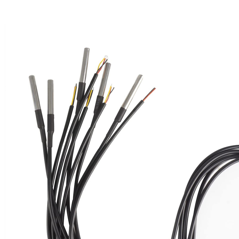 [Australia - AusPower] - Waterproof DS18B20 Temperature Sensor, Digital Temperature Thermal Cable Temperature Range (-55℃~ +125℃) Digital Temperature Probe Sensor - 1 Meter / 3.2Ft, 10 Pack 