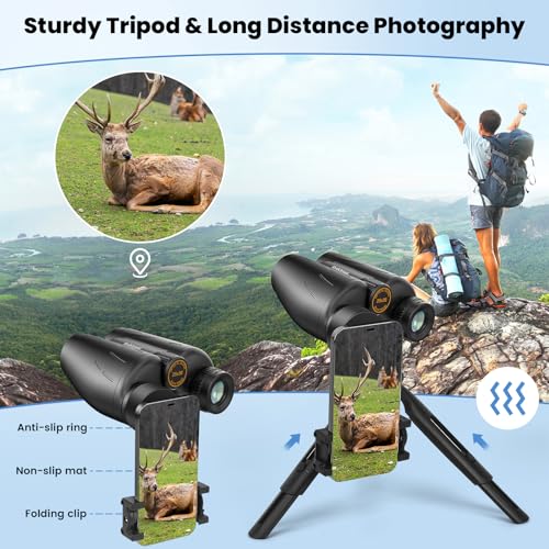 25x30 High-Precision Large Eyepiece Premium Binoculars for Adults Black