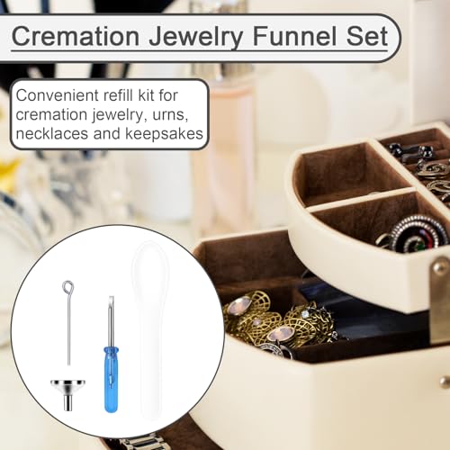 Cremation Funnel Kit, Include Spoon & Other Tools Small Metal Funnel Kit