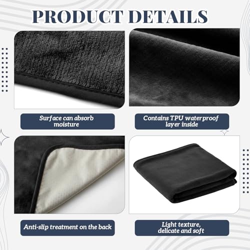 72 x 34 in Couple Waterproof Mat for Lover Adult, 1 Pcs, Black 72 x 34 in