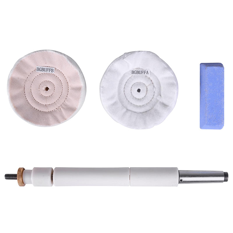 Woodworking Lathe Buffing System，2 Step-2 Wheel Bufffing Mandrel MT2