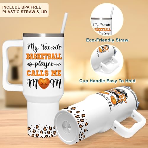 Mom Basketball Gifts for Women From Son, Daughter, Kids & Friends - Birthday & Christmas - 40oz Tumbler Basketball 1