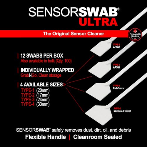 Senor Cleaning Kit - 24mm Sensor Swab (12 Swabs) for Cleaning Full Frame Sensors and Eclipse Sensor Cleaning Application with Dropper Tip (59ml) 2oz