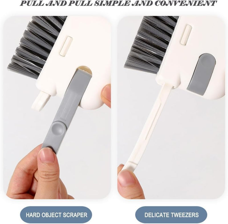 6 Pieces Multifunctional Ergonomic Bathroom Cleaning Brush Replaceable Heads Sponge Cleaner Corner Joints Tiles Shower