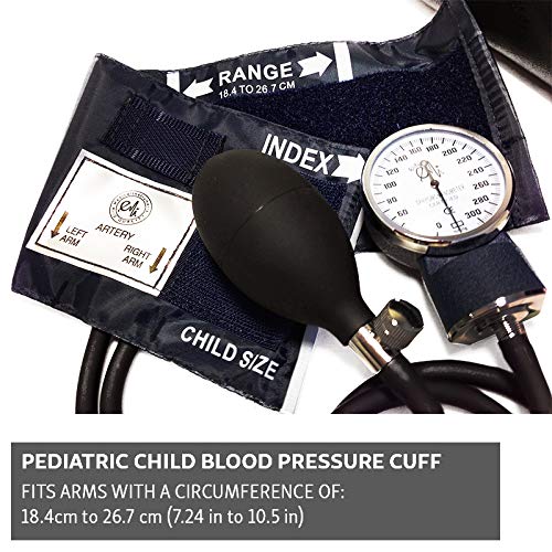 [Australia - AusPower] - EMI Pediatric Aneroid Sphygmomanometer Manual Blood Pressure Monitor with Child Sized Cuff (Fits arms Size: 18.4 cm to 26.7 cm) and Carrying Case EBC-215 Child Cuff Only 