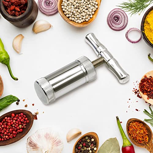 Pollen Press Tool T Shape Metal Spice Crusher Kief Press Tobacco Presser Pollen Presser Hand Tool for Pressing and Crushing Herb, Spice,Tobacco (Gold) Gold