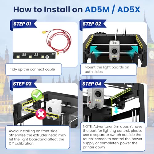 AD5X 3D Printer LED Strip Kit Replacement 3D Printer Acessary