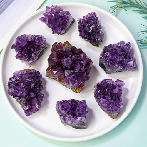Erliway Amethyst Crystal Cluster for Meditation & Home Décor, 0.11-0.13 lb