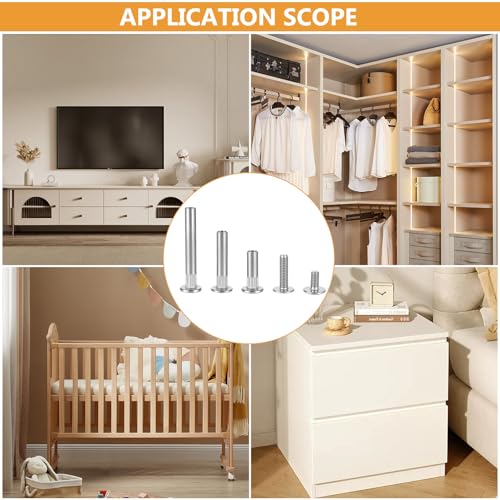 Bnnrjia 100-piece cabinet screw assortment with M4 furniture connector bolts, binding barrels, and sleeves