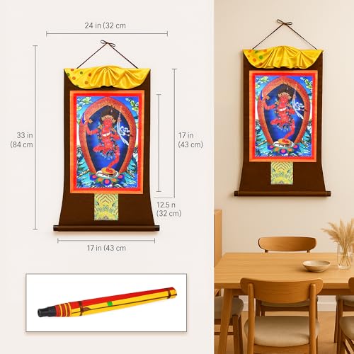 Mudra Crafts Kurukulla Extra Large Tibetan Thangka Buddha Wall Art