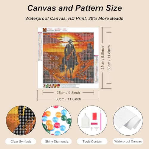 Domnpes Cowboy Diamond Art, Diamond Painting Kit for Adults