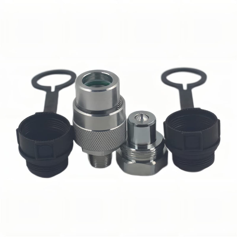 [Australia - AusPower] - LX-KZE-B-02 1/4" NPT Replaces Enerpac A-630 10,000 PSI High Pressure High Flow Quick Connect&Disconnect Hydraulic Quick Coupler Set/w 2 Dust Caps 1Set-1/4 NPT A-630 Quickly Coupler 