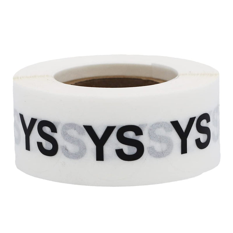 Clear Circle YS Youth Small Clothing Size Stickers - 3/4 Inch Round, 500 Adhesive Labels Per Roll for Retail, Apparel, and Inventory Management - Made in the USA