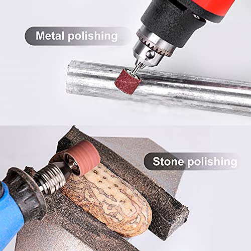 551pcs Sanding Drum for Rotary Tool, Sanding Bands Sleeves Kit for Drum Sander with Drum Mandrels and Self-Tightening Drill Chuck