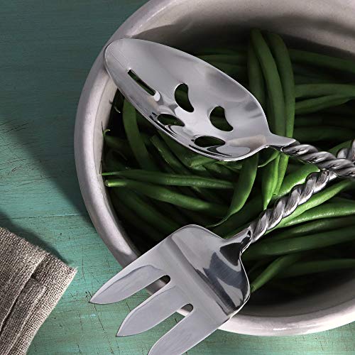 Gourmet Settings - 5-Pieces Hostess Silverware Set - Silver Tear Collection - Polished Metal Flatware Serving Set - Stainless Steel Kitchen Utensils Knife/Fork/Spoons 5pc Hostess Set