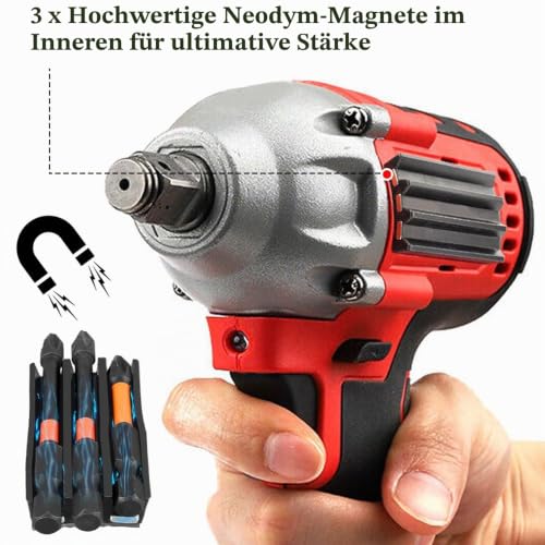 2-Piece Bit Holder with 3M Adhesive for Attaching to Battery Impact Wrench | Saipor magnetic bit holder for impact wrenches and cordless screwdrivers bit holder on the side of the impact drill