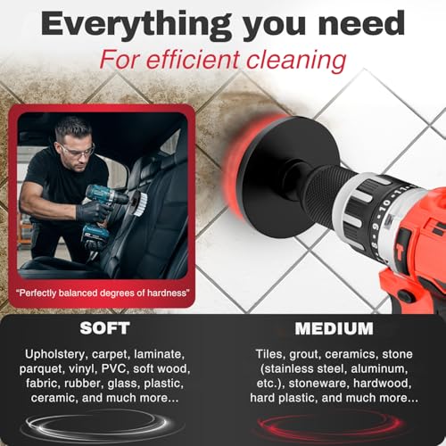 Drill Brush Attachments for Cordless Drill [Set of 6] Car, Household &more