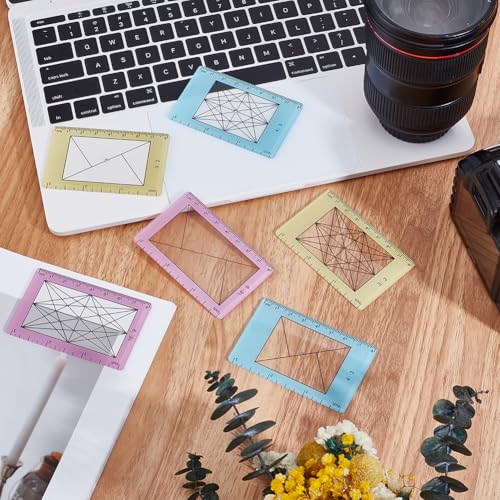 9 Pcs Photo Composition View Finder Tool Portable Golden Ratio Viewfinder Acrylic View Finder Rule for Photography Painters Artists Landscape Catcher Portrait Photography