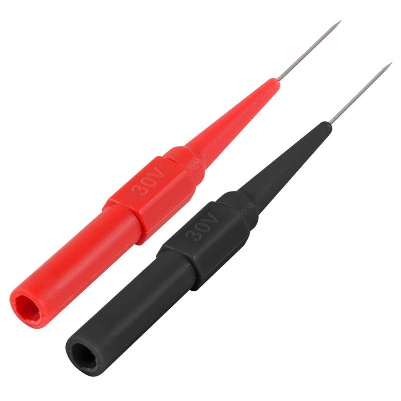 [Australia - AusPower] - 20Pcs 0.7mm Back Probe Kit with 4mm Banana Socket Non-Destructive Insulation Wire Piercing Needles Multimeter Test for Probes Automotive Testing Tools 