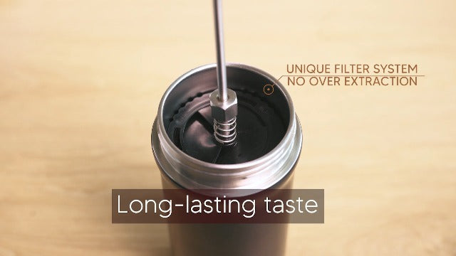 RECAFIMIL Portable French Press Stainless Steel Coffee Maker Travel French Press Insulated Bottle Cup - 320ml Portable Coffee Maker with Double Wall Insulation, Ideal for On - the - go Coffee Lovers