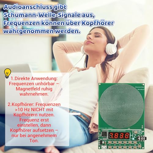 Schumann Frequency Generator 7.83 Hz Adjustable 0.1 Hz to 100,000 Hz with Display, USB Port, Schumann Resonance Generator, Natural Resonance for Space Harmony, Portable for Home, Office, Gift