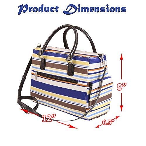 Primeware Insulated Drink Purse w/ 3L Bladder Bag | Thermal Hot and Cold Storage | Portable Drinking Dispenser for Wine, Cocktails, Beer, Alcohol | PU Leather Finish (Blue Nautical Stripe) Blue Nautical Stripe