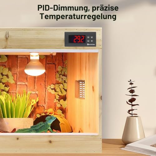 KETOTEK KT8100 Digital Heater PID Temperature Controller Dimmer Thermostat | 220 V thermostat control for heater 2 A 440 W with 2 m temperature sensor, for reptile, terrarium, aquarium
