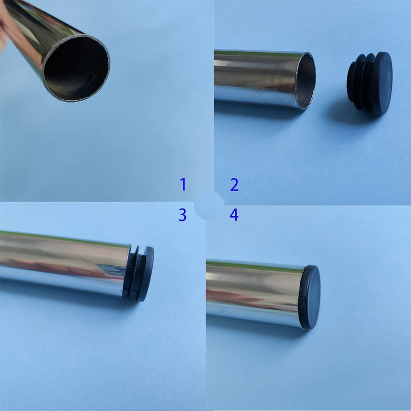 [Australia - AusPower] - 4 Pcs 50mm (2 Inch) Round Plastic Plug,Round Tubing Black Plastic Plug?Pipe Tubing End Cap for Round Tube Furniture Finishing Plug 2 Inch 