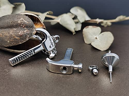 YSAHan Hammer Shape Cremation Urn Necklace Ashes Memorial Pendant Stainless Steel Locket Keepsake Jewelry for Brother