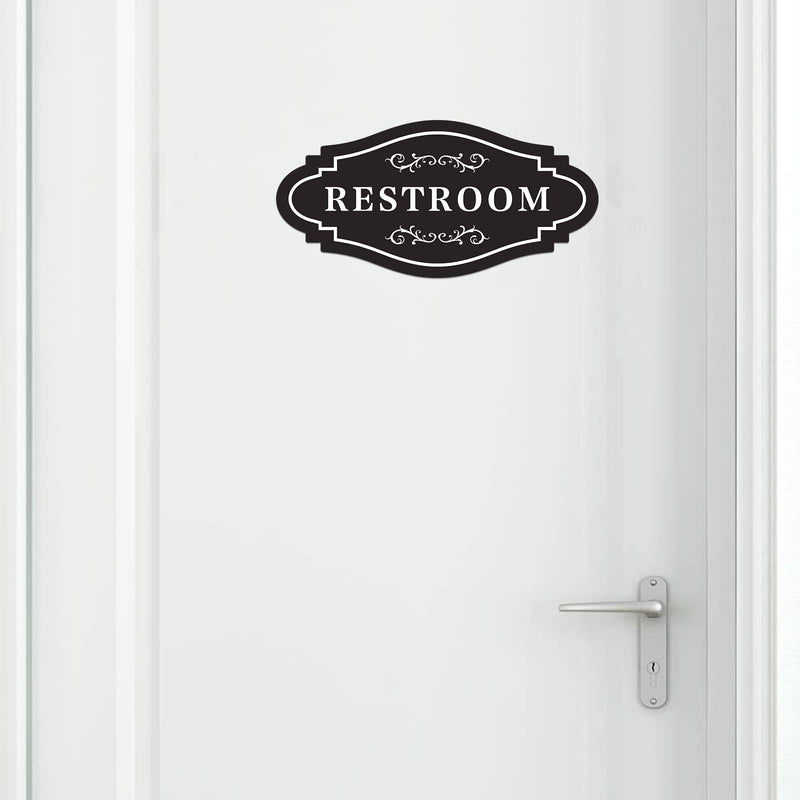 [Australia - AusPower] - Restroom Sign,restroom signs for business,restroom sign for home,unisex bathroom sign or Bathroom signs for door, 4 x 8 inch-Easy Installation Without Any Tools ? RESTROOM-1) 