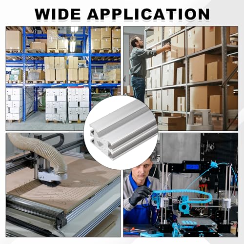 sourcing map 2Pcs 550mm 1030 Aluminum Extrusion Profile, European Standard Anodized Linear Rail for 3D Printer Part, CNC Machine, Linear Rail Guide, Silver 2