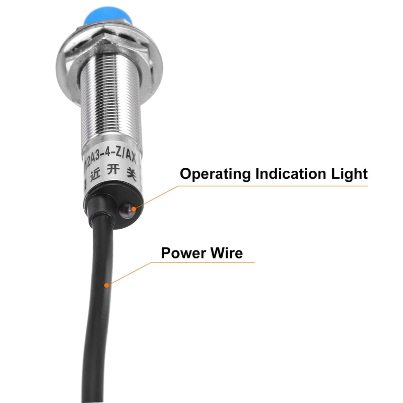 QUARKZMAN M12 Proximity Sensor Inductive Proximity Switch NC Normally Closed NPN 4 mm Detection Distance DC 6-36V LJ12A3-4-Z/BX 3.9Ft Pack of 5 | Normally Closed NPN, 4mm sensing distance, LJ12A3-4-Z/AX, DC 6-36V