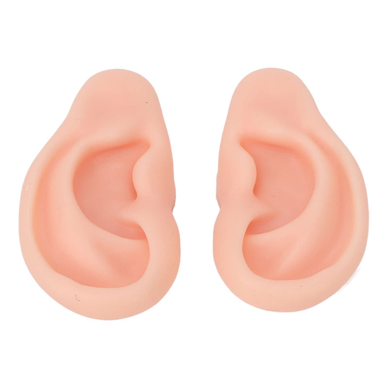 Human Ear Model, 1 Pair Soft Silicone Simulation Ear for Piercing Exercises and Jewelry Display (1#) 1#