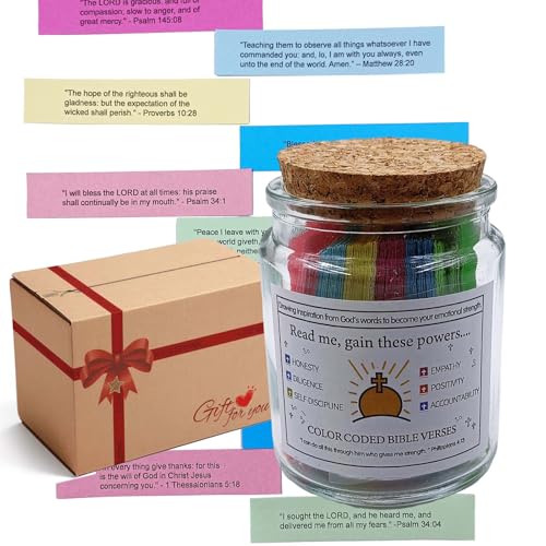 Bible Verses in a Jar Christian Religious Gifts for Women Mom Graduation Gift for Girls Catholic Bibles Study Supplies Accessories Prayer Jars Home Office Desk Décor Gratitude Present for Friends Sun Rise