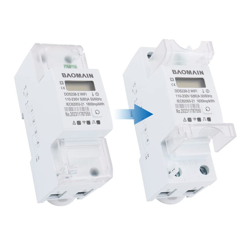 [Australia - AusPower] - Baomain Single Phase Smart Energy Meter DDS238-2 WiFi 110-230 VAC 5(65) Amp 50/60 Hz, 1600imp/kWh 