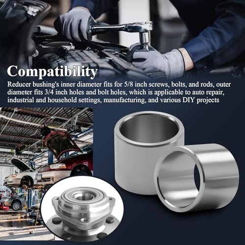 SHUJUKU stainless steel reducer bushing standoffs, 3/4-inch to 5/8-inch for screws, bolts and rods, 12 pieces