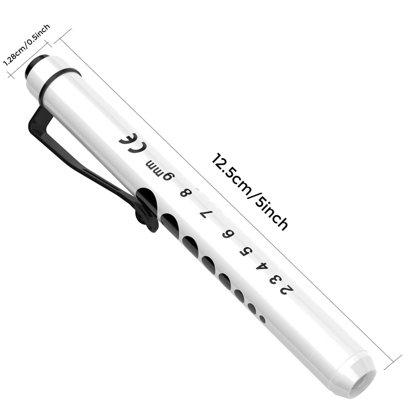 RISEMART Diagnostic Light, Pupil Light, 2 Pieces, Reusable LED Pen Lamp with Pocket Clip for Nurses, Doctors, Students, Pen Light, Gold and White